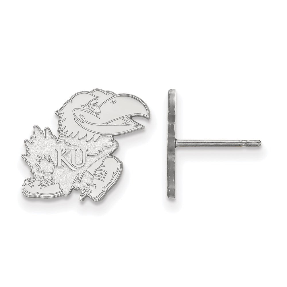Sterlingsilber Rhodiniert Logoart University Of Kansas Jayhawk Klein Ohrstecker