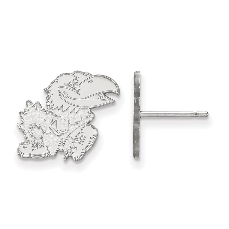Sterlingsilber Rhodiniert Logoart University Of Kansas Jayhawk Klein Ohrstecker