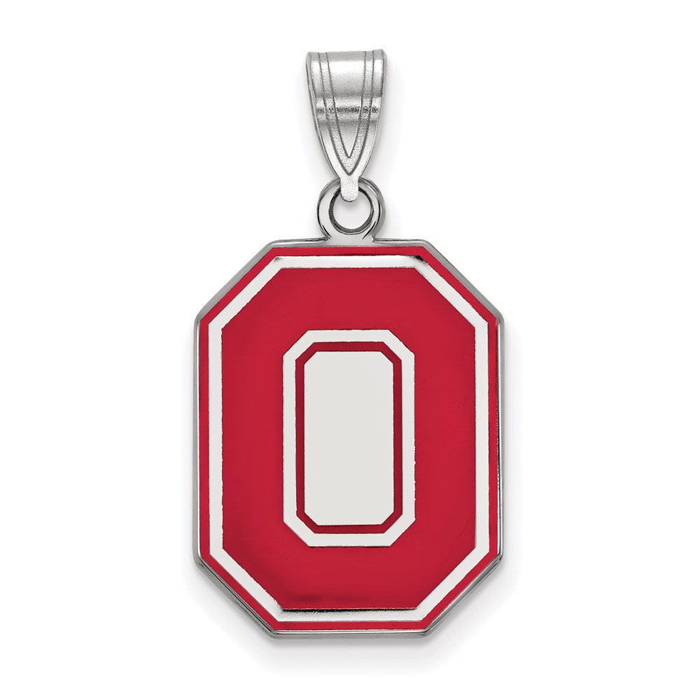 Sterlingsilber Rhodiniert Logoart The Ohio State University Buchstabe O Groß Emailliert Anhänger