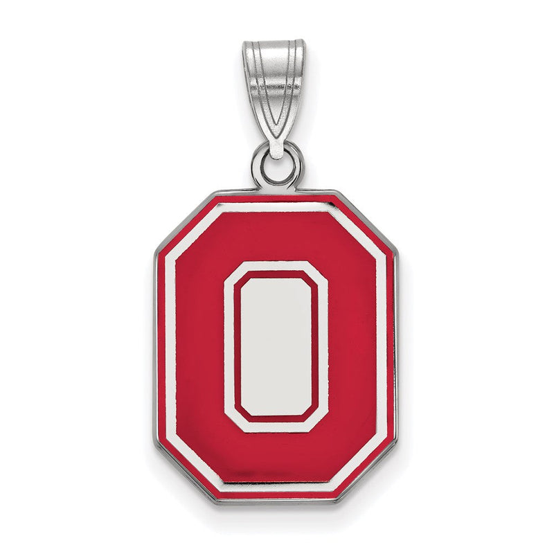 Sterlingsilber Rhodiniert Logoart The Ohio State University Buchstabe O Groß Emailliert Anhänger