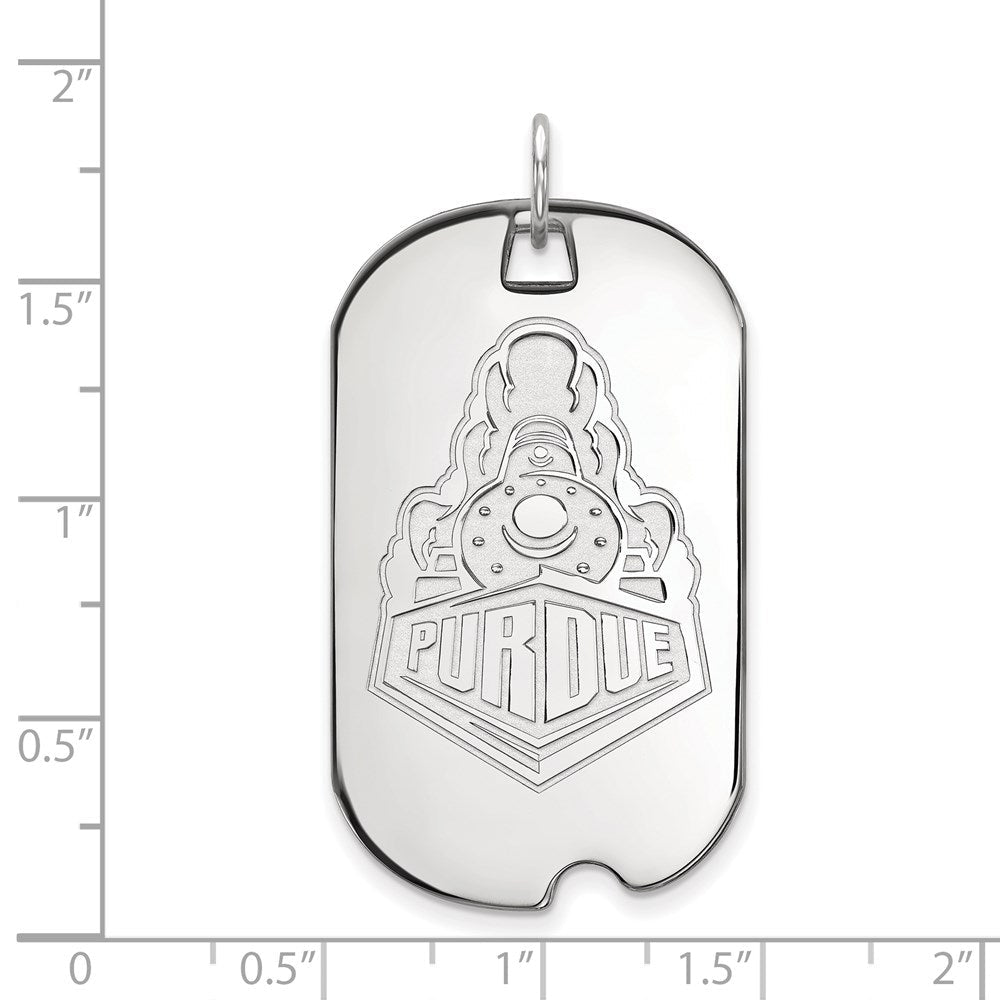 14K Weißgold Logoart Purdue University Boilermakers Zug Logo Groß Erkennungsmarke Anhänger