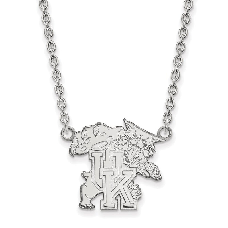 10K Weißgold Logoart University Of Kentucky U K Wildkatze Groß Anhänger 18 Zoll Halskette