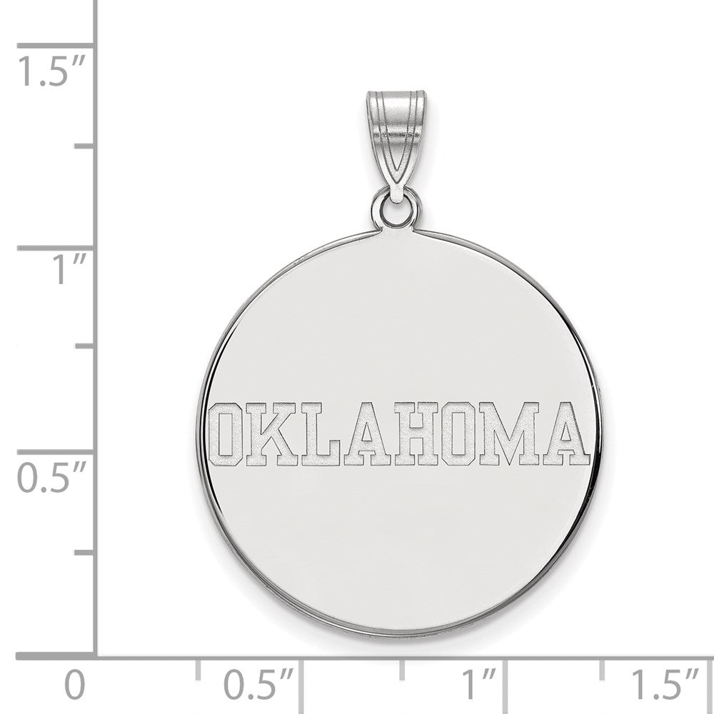 Sterlingsilber Rhodiniert Logoart University Of Oklahoma Extra Groß Plättchen Anhänger