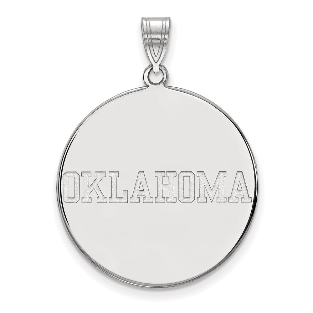 Sterlingsilber Rhodiniert Logoart University Of Oklahoma Extra Groß Plättchen Anhänger