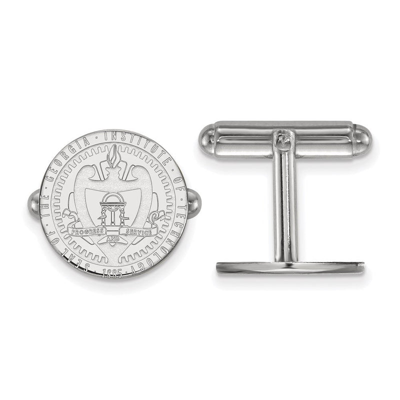 Sterlingsilber Rhodiniert Logoart Georgia Tech Wappen Manschette Knöpfe