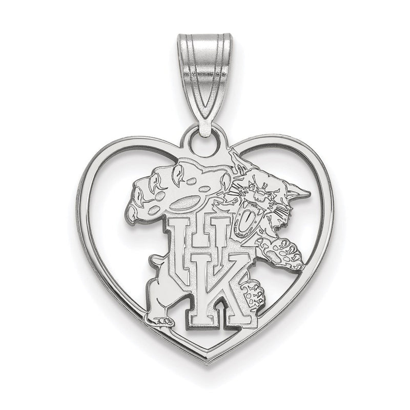 Sterlingsilber Rhodiniert Logoart University Of Kentucky U K Wildkatze Herz Anhänger