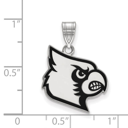 Sterlingsilber Rhodiniert Logoart University Of Louisville Cardinal Groß Emailliert Anhänger