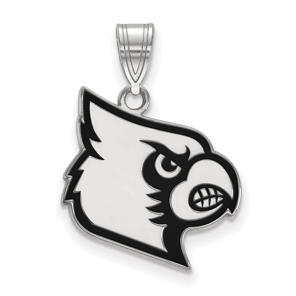 Sterlingsilber Rhodiniert Logoart University Of Louisville Cardinal Groß Emailliert Anhänger