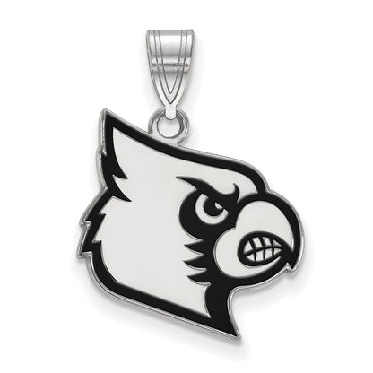 Sterlingsilber Rhodiniert Logoart University Of Louisville Cardinal Groß Emailliert Anhänger