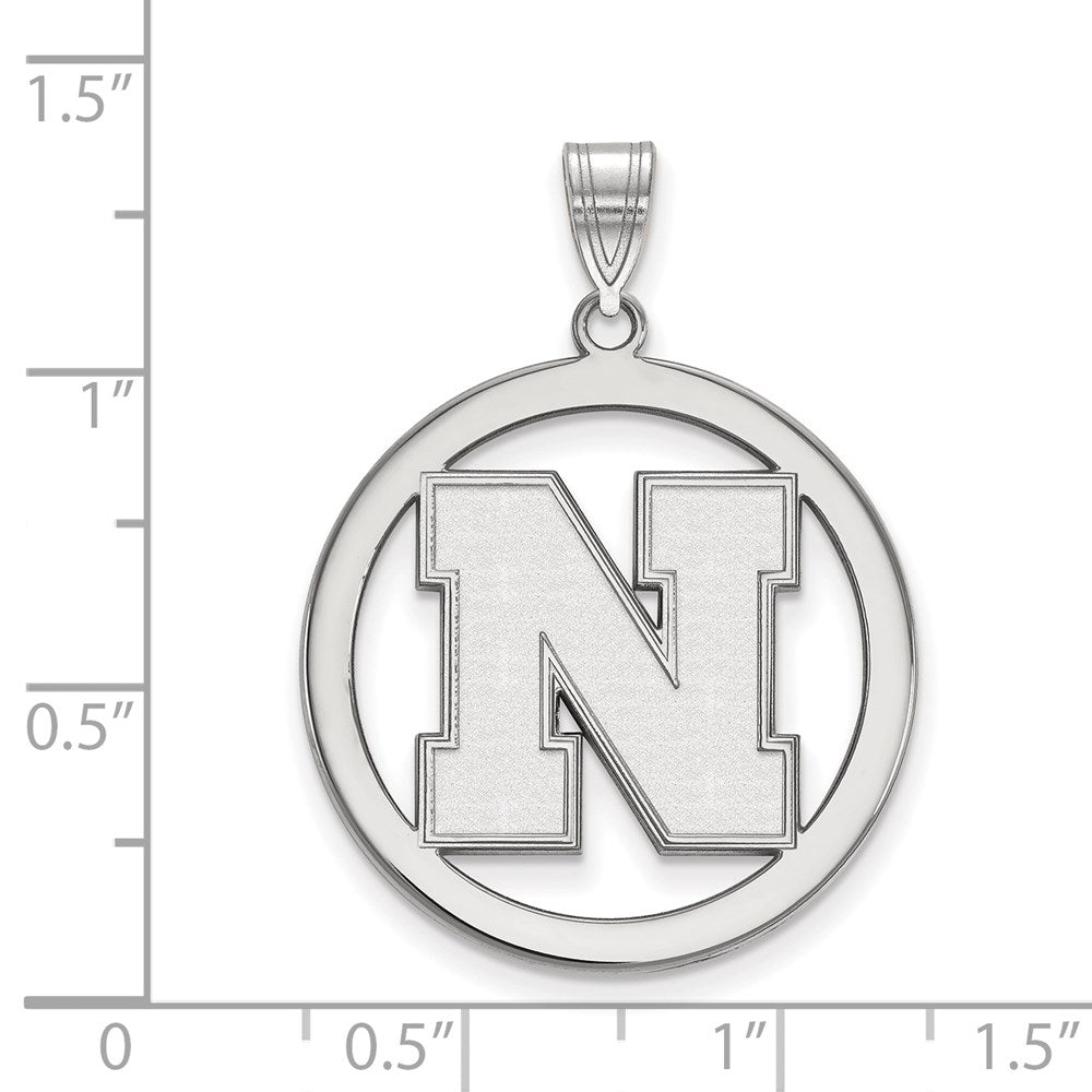 Sterlingsilber Rhodiniert Logoart University Of Nebraska Buchstabe N Groß Kreis Anhänger