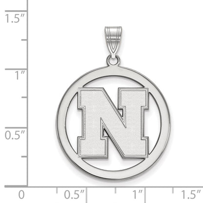 Sterlingsilber Rhodiniert Logoart University Of Nebraska Buchstabe N Groß Kreis Anhänger