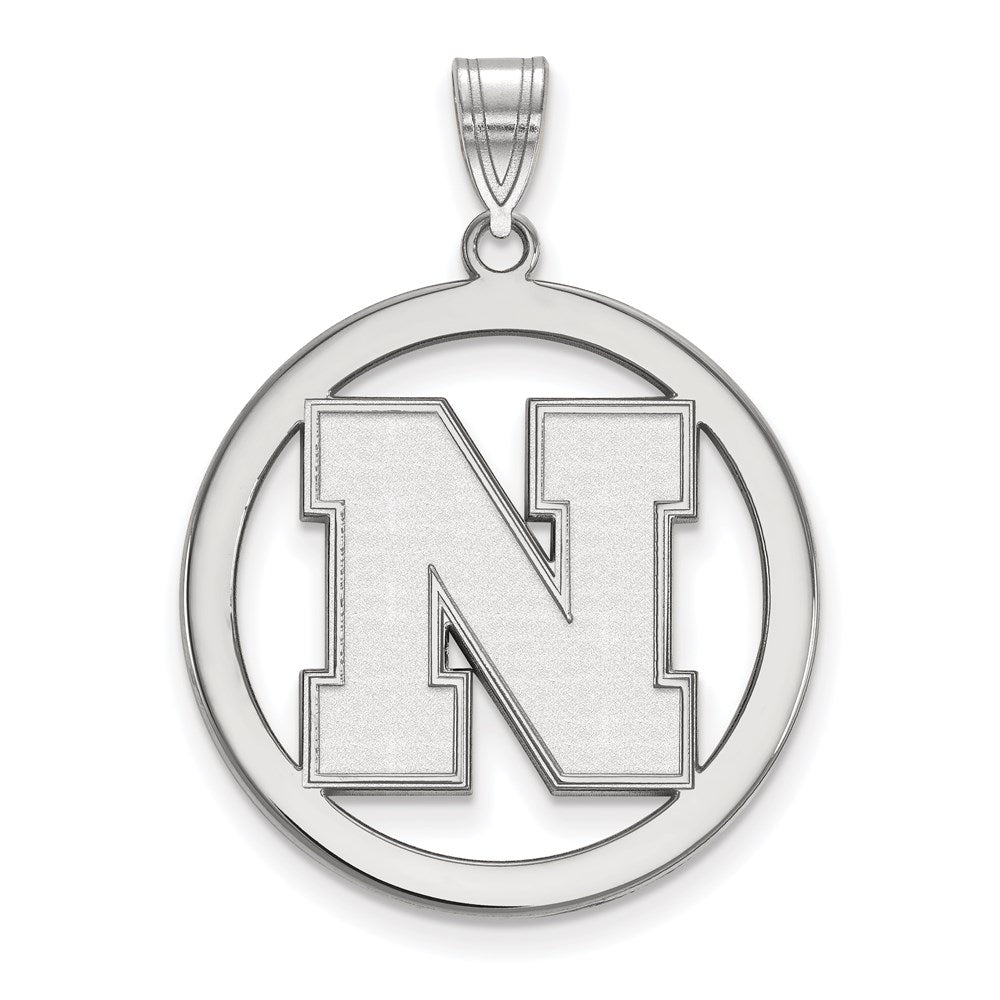 Sterlingsilber Rhodiniert Logoart University Of Nebraska Buchstabe N Groß Kreis Anhänger