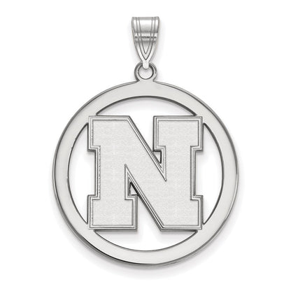 Sterlingsilber Rhodiniert Logoart University Of Nebraska Buchstabe N Groß Kreis Anhänger