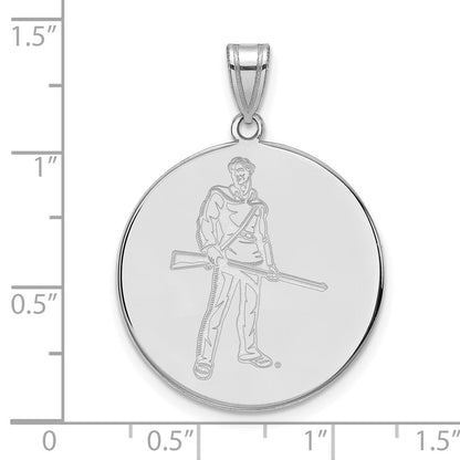 Sterlingsilber Rhodiniert Logoart West Virginia University Mountaineer Extra Groß Plättchen Anhänger