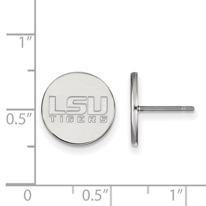 Sterlingsilber Rhodiniert Logoart Louisiana State University L S U Tigers Klein Plättchen Ohrstecker