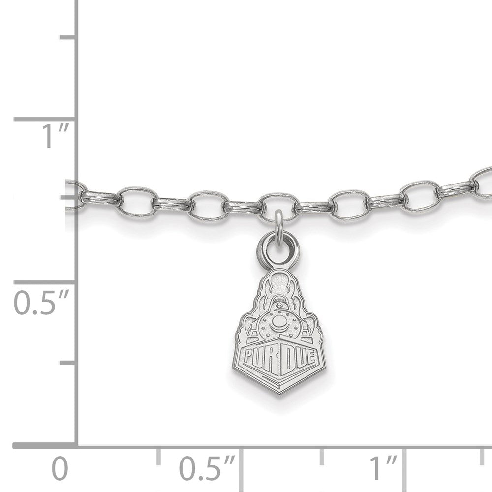 Sterlingsilber Rhodiniert Logoart Purdue U. Boilermakers Zug Fußkettchen