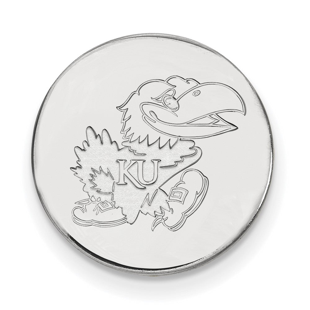 14K Weißgold Logoart University Of Kansas Jayhawk Anstecknadel