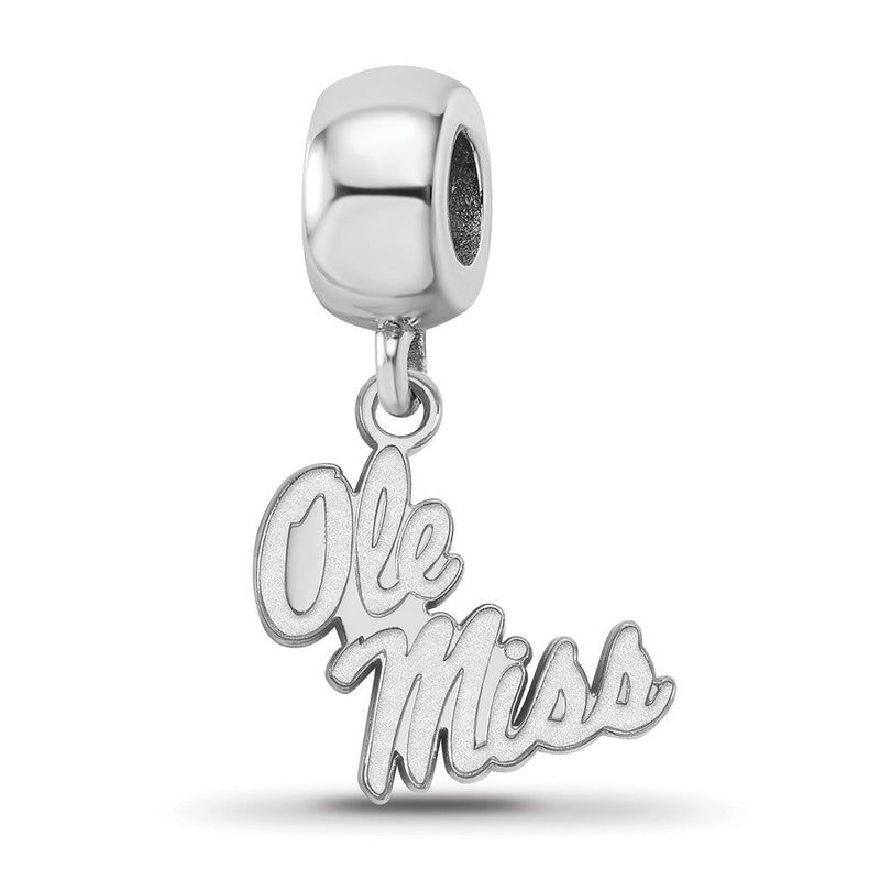 Sterlingsilber Rhodiniert Logoart U. Of Mississippi Sm Hängend Perle