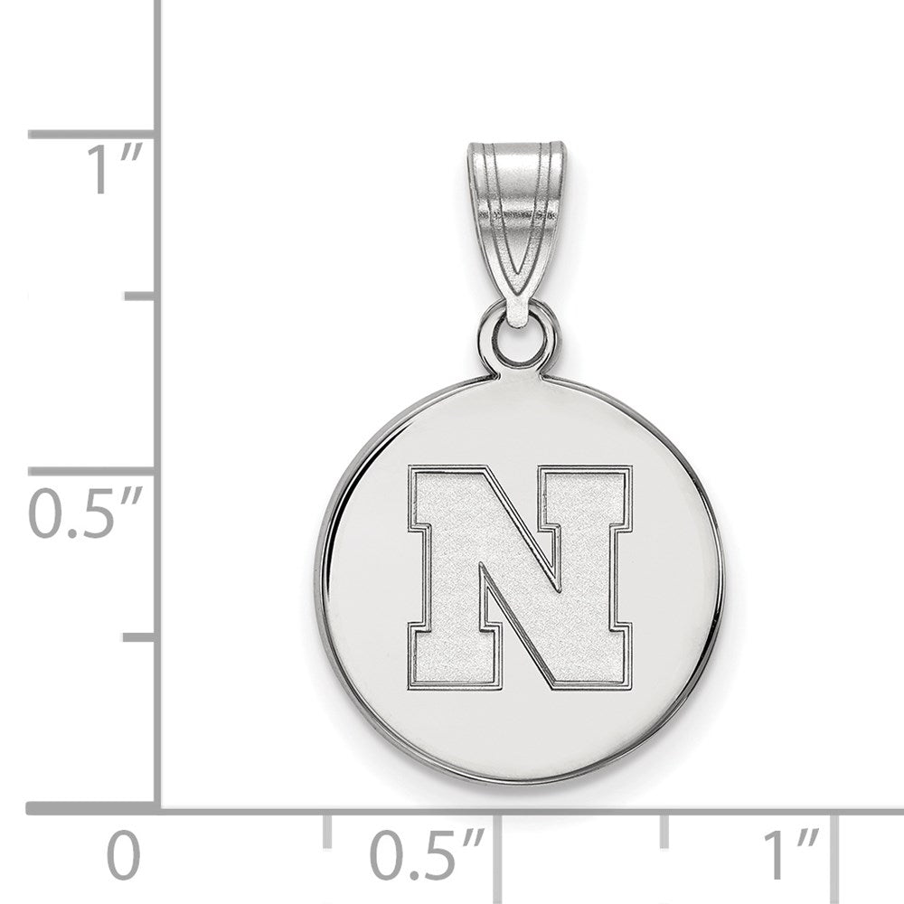 Sterlingsilber Rhodiniert Logoart University Of Nebraska Buchstabe N Mittel Plättchen Anhänger