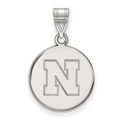 Sterlingsilber Rhodiniert Logoart University Of Nebraska Buchstabe N Mittel Plättchen Anhänger