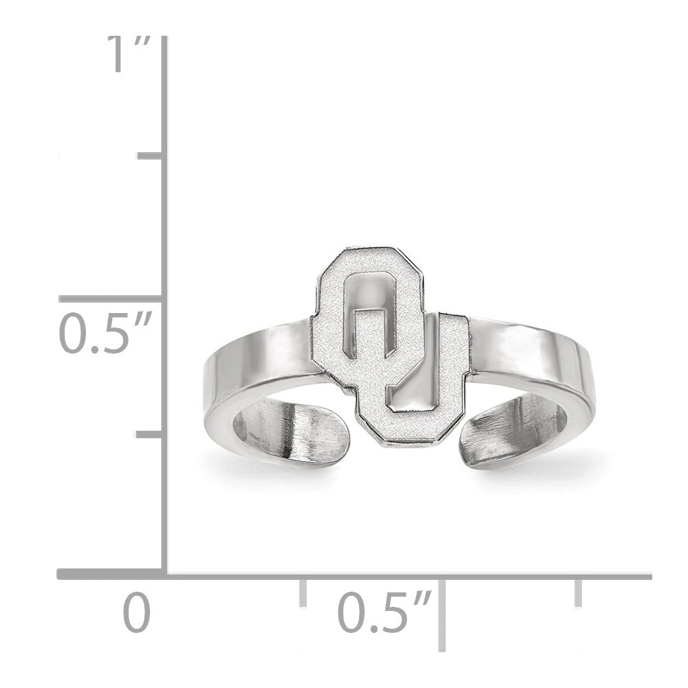 Sterlingsilber Rhodiniert Logoart University Of Oklahoma O U Zehenring