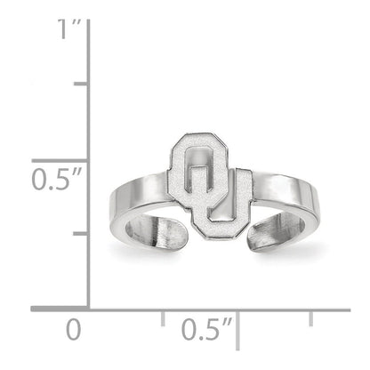 Sterlingsilber Rhodiniert Logoart University Of Oklahoma O U Zehenring