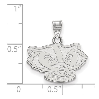 Sterlingsilber Rhodiniert Logoart University Of Wisconsin Badger Klein Anhänger