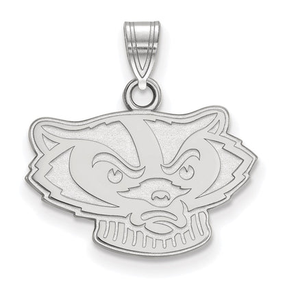 Sterlingsilber Rhodiniert Logoart University Of Wisconsin Badger Klein Anhänger