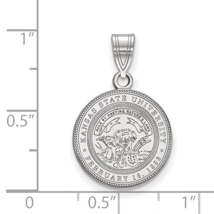 Sterlingsilber Rhodiniert Logoart Kansas State University Mittel Wappen Anhänger