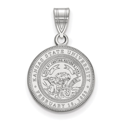 Sterlingsilber Rhodiniert Logoart Kansas State University Mittel Wappen Anhänger