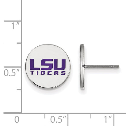 Sterlingsilber Rhodiniert Logoart Louisiana State University L S U Tigers Klein Emailliert Plättchen Ohrstecker