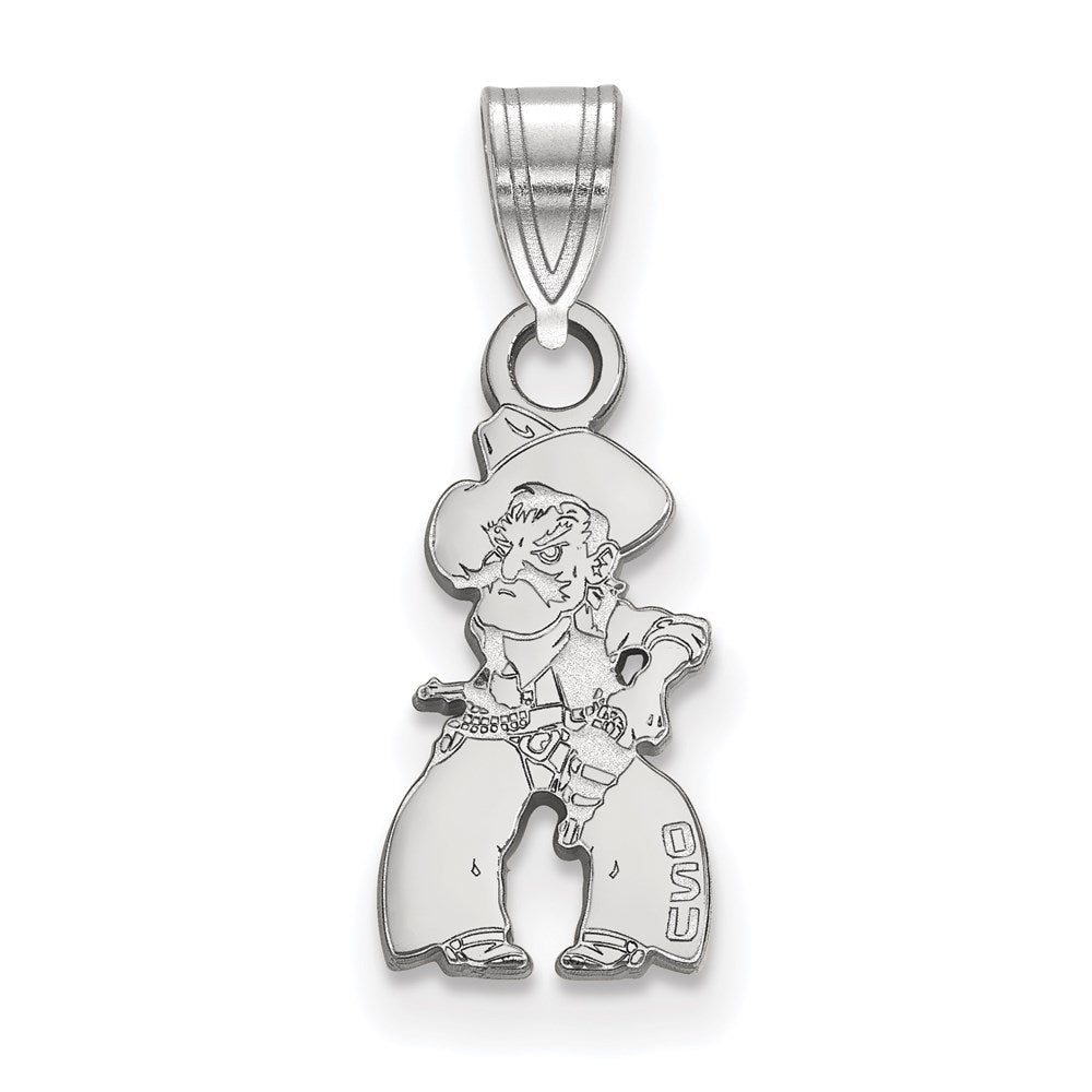 Sterlingsilber Rhodiniert Logoart Oklahoma State University Cowboy Klein Anhänger