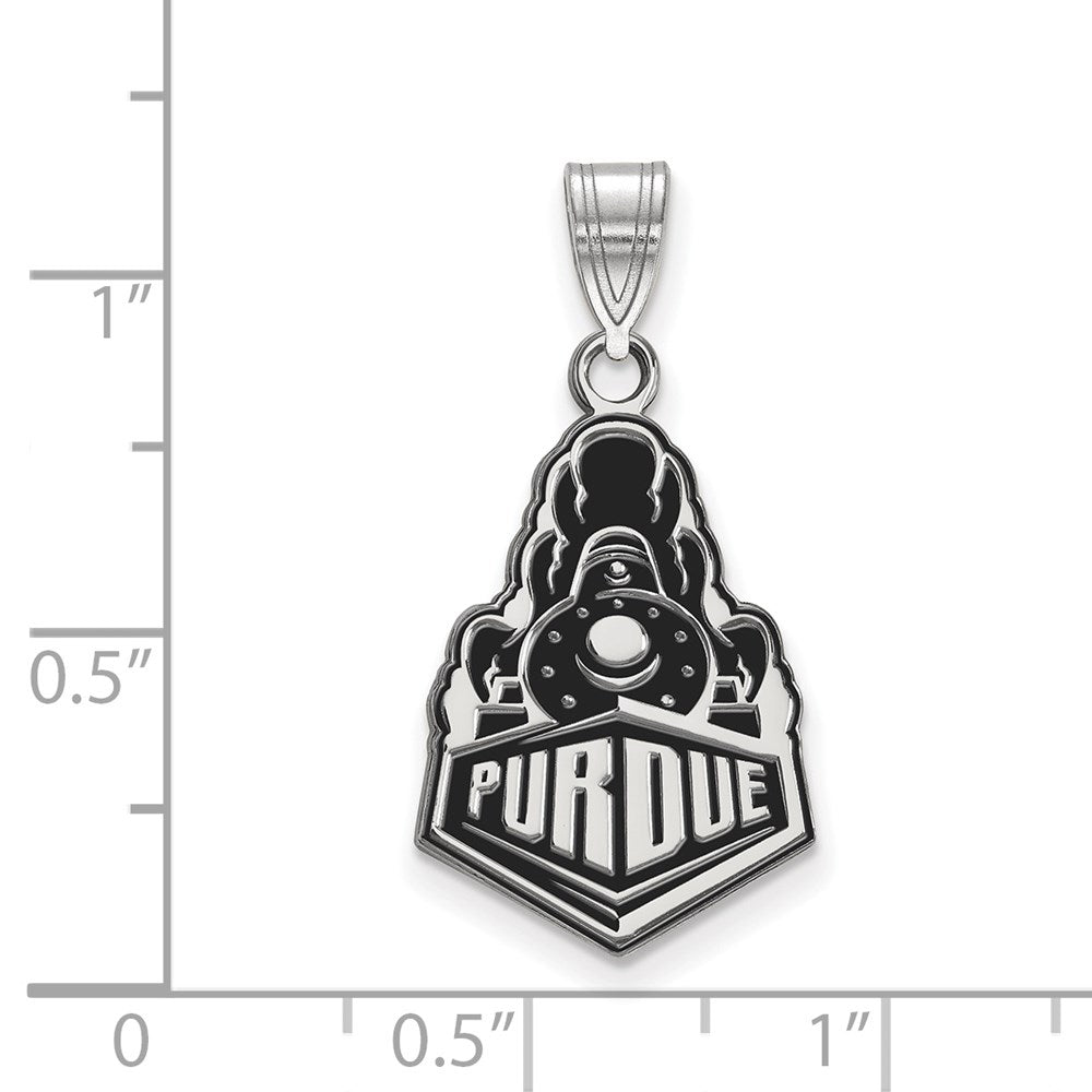 Sterlingsilber Rhodiniert Logoart Purdue University Boilermakers Zug Logo Groß Emailliert Anhänger