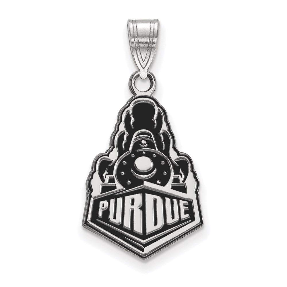 Sterlingsilber Rhodiniert Logoart Purdue University Boilermakers Zug Logo Groß Emailliert Anhänger