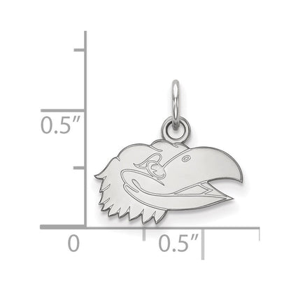 Sterlingsilber Rhodiniert Logoart University Of Kansas Jayhawk Extra Klein Anhänger
