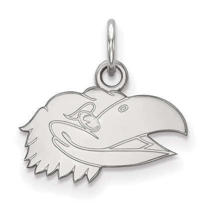 Sterlingsilber Rhodiniert Logoart University Of Kansas Jayhawk Extra Klein Anhänger