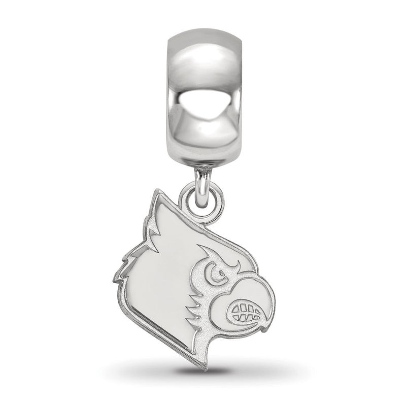 Sterlingsilber Rhodiniert Logoart U. Of Louisville Klein Hängend Perle