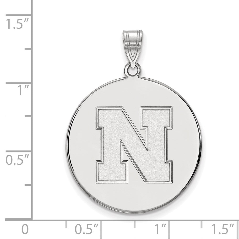 Sterlingsilber Rhodiniert Logoart University Of Nebraska Buchstabe N Extra Groß Plättchen Anhänger