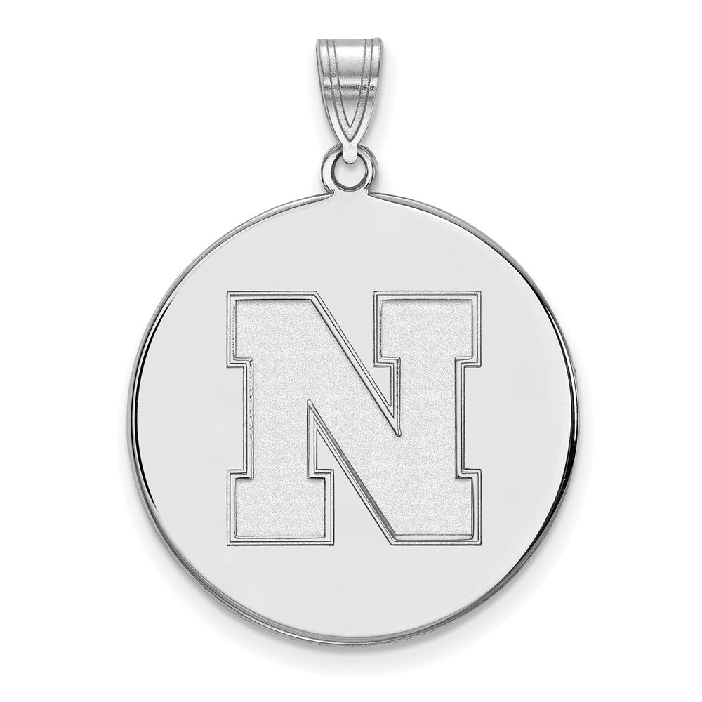 Sterlingsilber Rhodiniert Logoart University Of Nebraska Buchstabe N Extra Groß Plättchen Anhänger