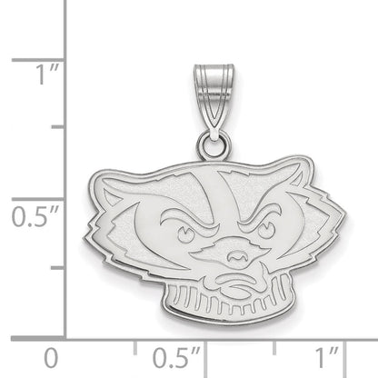 Sterlingsilber Rhodiniert Logoart University Of Wisconsin Badger Mittel Anhänger