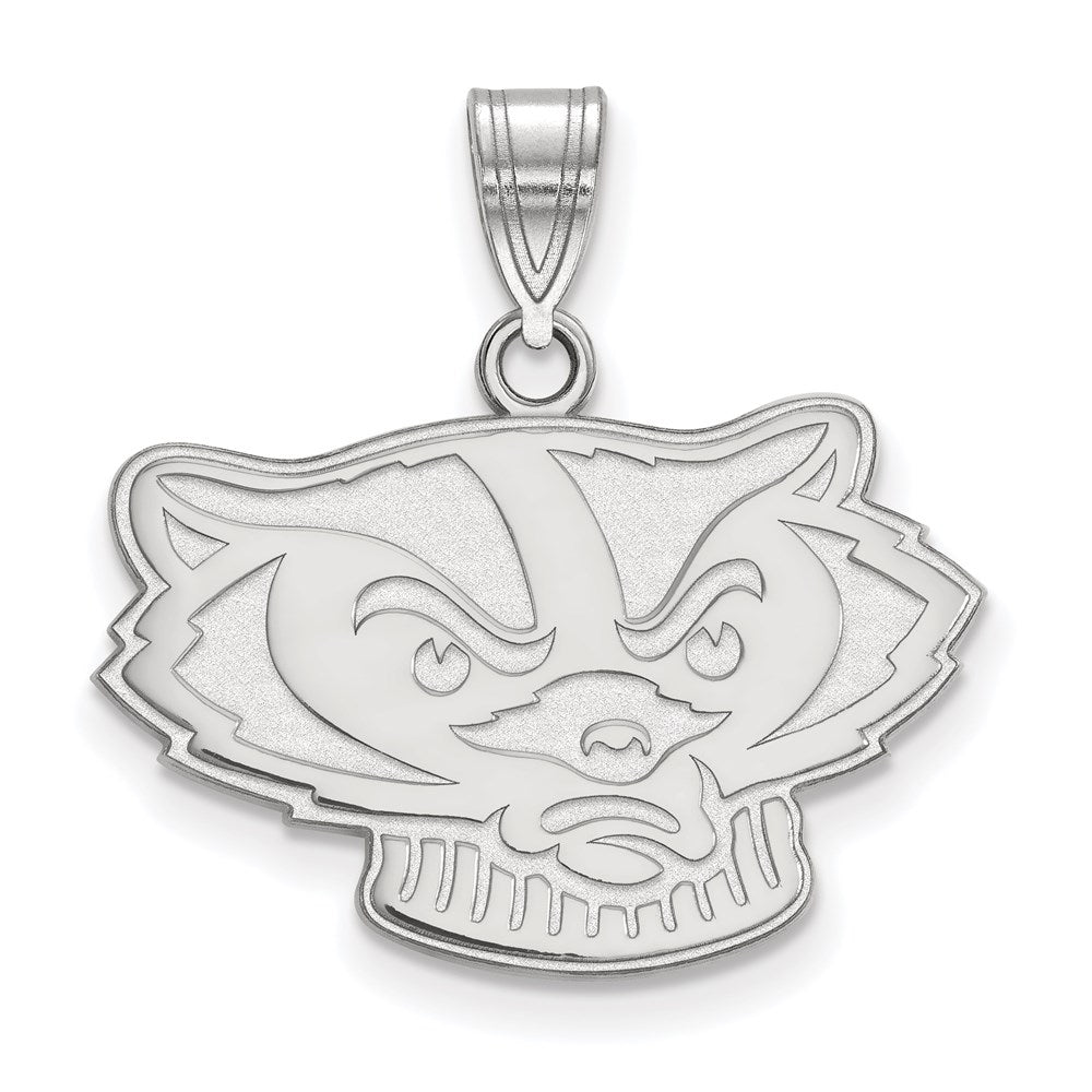 Sterlingsilber Rhodiniert Logoart University Of Wisconsin Badger Mittel Anhänger