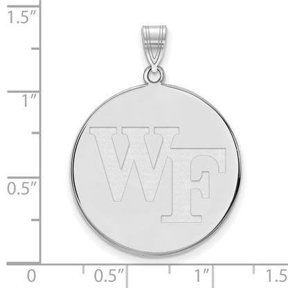 10K Weißgold Logoart Wake Forest University W F Extra Groß Plättchen Anhänger