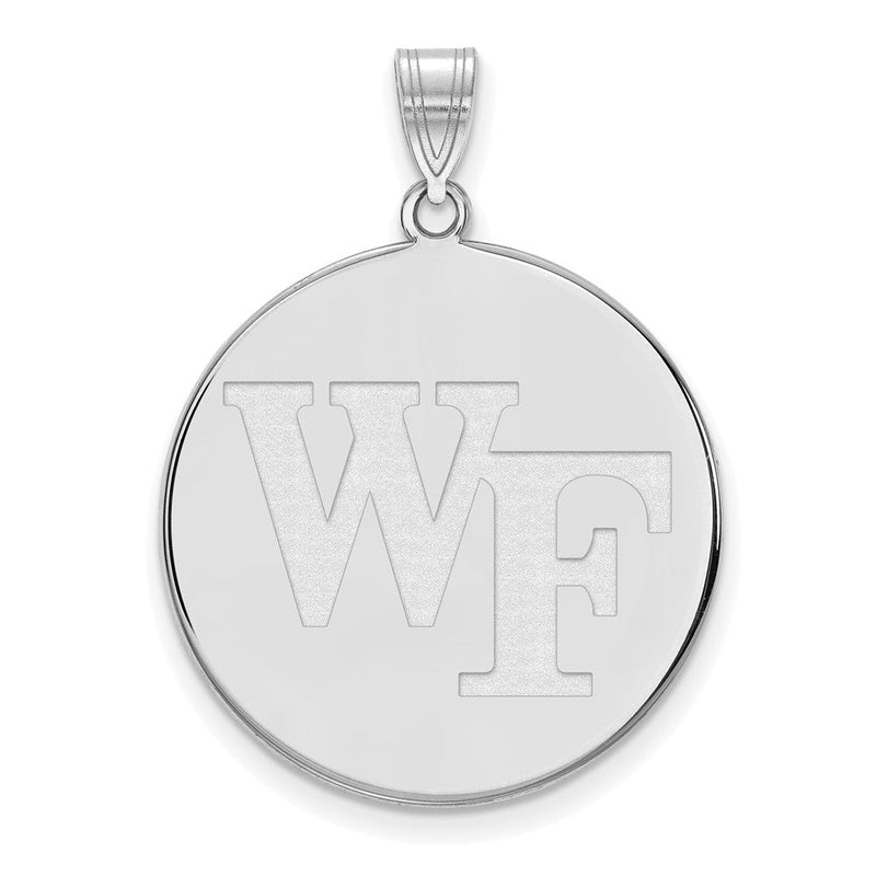 10K Weißgold Logoart Wake Forest University W F Extra Groß Plättchen Anhänger