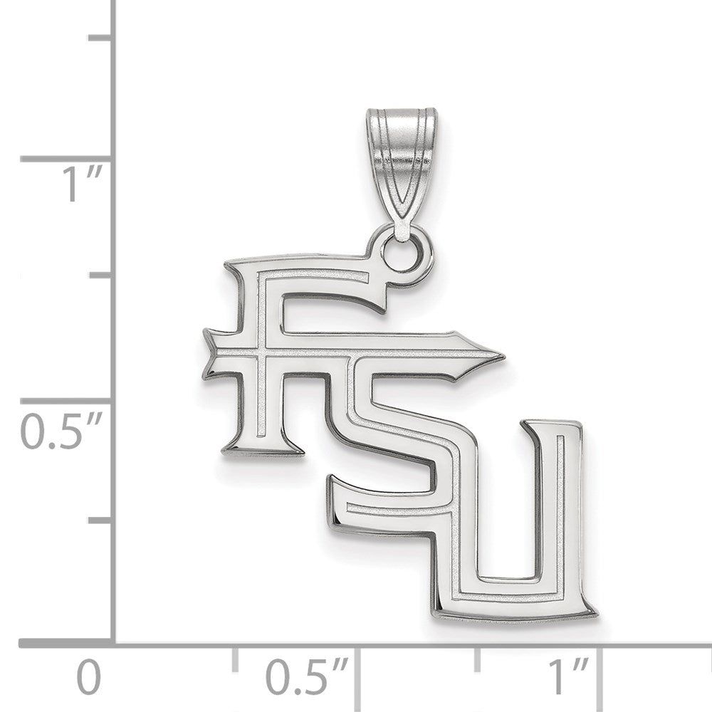 Sterlingsilber Rhodiniert Logoart Florida State University F S U Groß Anhänger