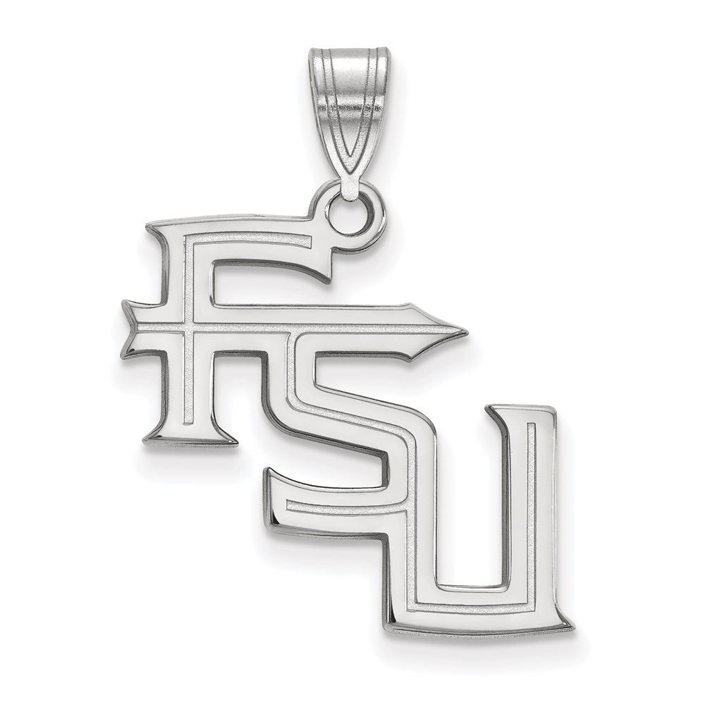 Sterlingsilber Rhodiniert Logoart Florida State University F S U Groß Anhänger