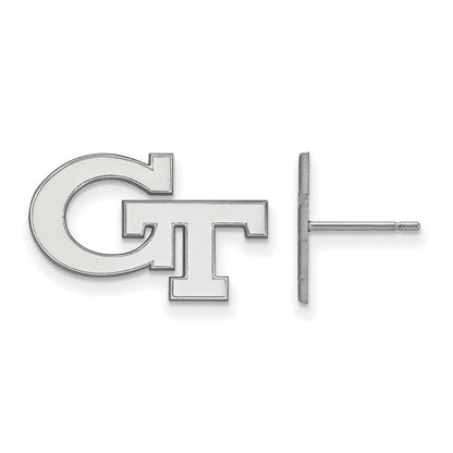 10K Weißgold Logoart Georgia Institut Of Technologie G T Klein Ohrstecker