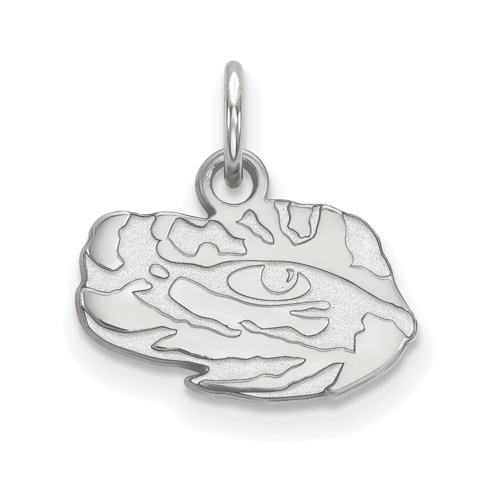 Sterlingsilber Rhodiniert Logoart Louisiana State University Tiger Auge Extra Klein Anhänger