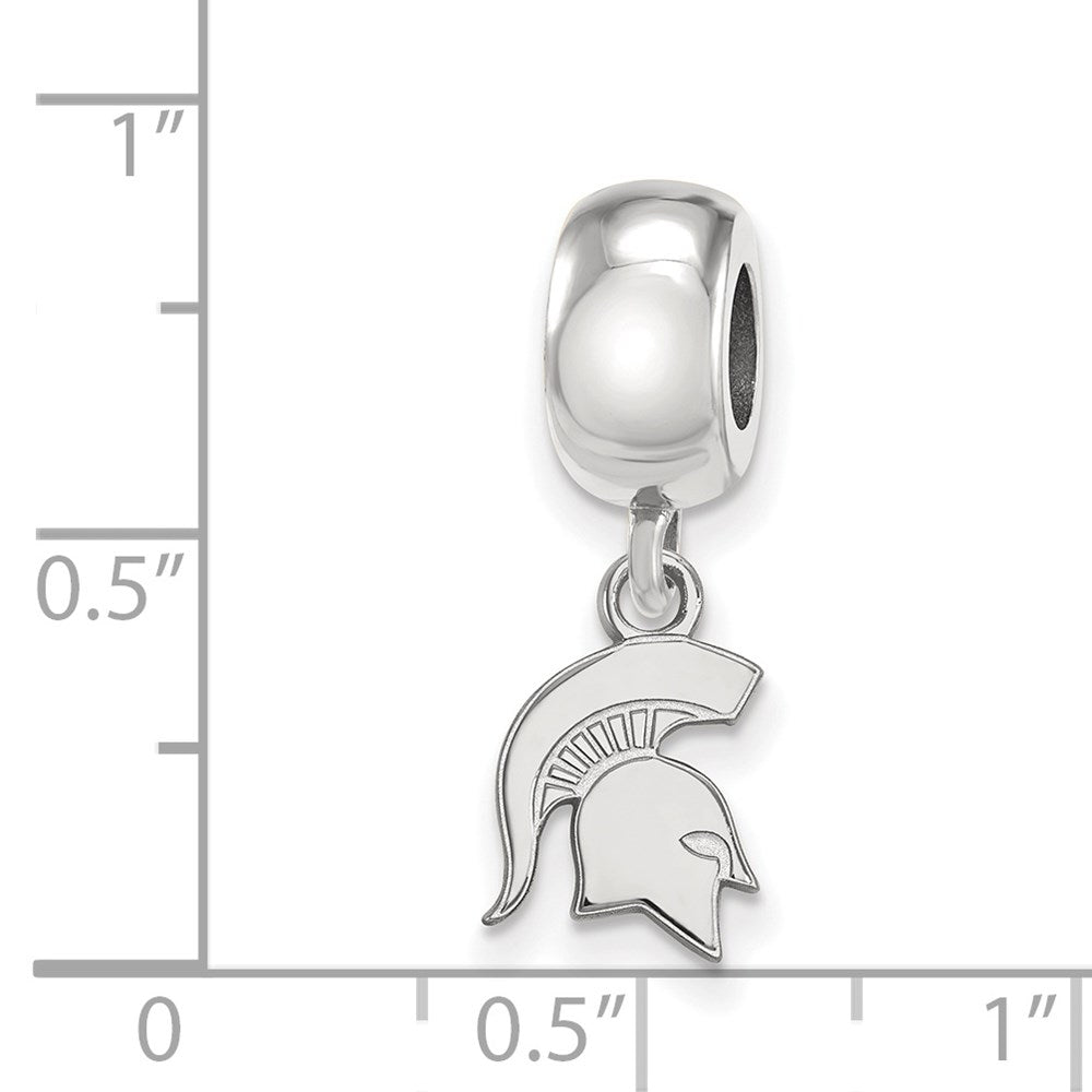 Sterlingsilber Rhodiniert Logoart Michigan State U. Xs Hängend Perle