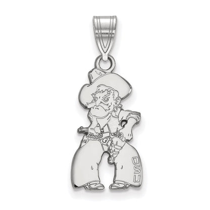 Sterlingsilber Rhodiniert Logoart Oklahoma State University Cowboy Groß Anhänger