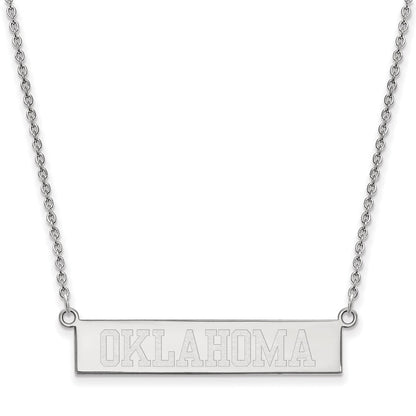Sterlingsilber Rhodiniert Logoart University Of Oklahoma Klein Stab 18 Zoll Halskette
